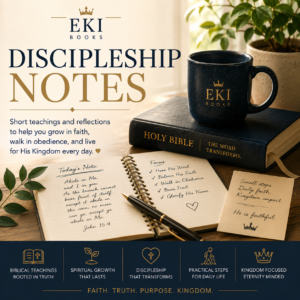 Discipleship Notes category image for EKI Books featuring a Bible, notebook, and short Christian teaching notes